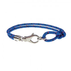 Armbånd - Outdoor rope - 2 rækket med sølv lås - blå