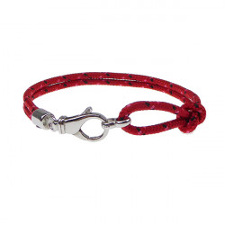Armbånd - Outdoor rope - 2 rækket med sølv lås - rød