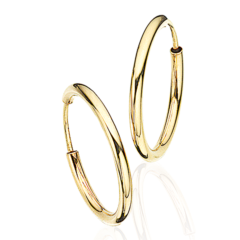 Guld ørecreoler 2,0 x 20 mm Guld ørecreoler 2,0 x 20 mm