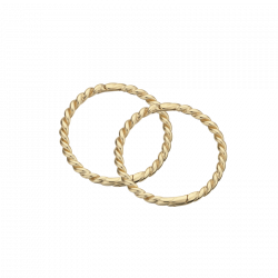 Guld clip-ørecreoler snoet 1,0 x 12 mm