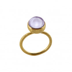 Ring i forgyldt sølv med lys ametyst - 10 mm - 1678-2-198
