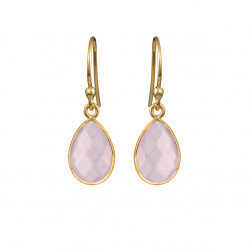 Ørehænger med faceteret lys pink krystal - 4068-2-112