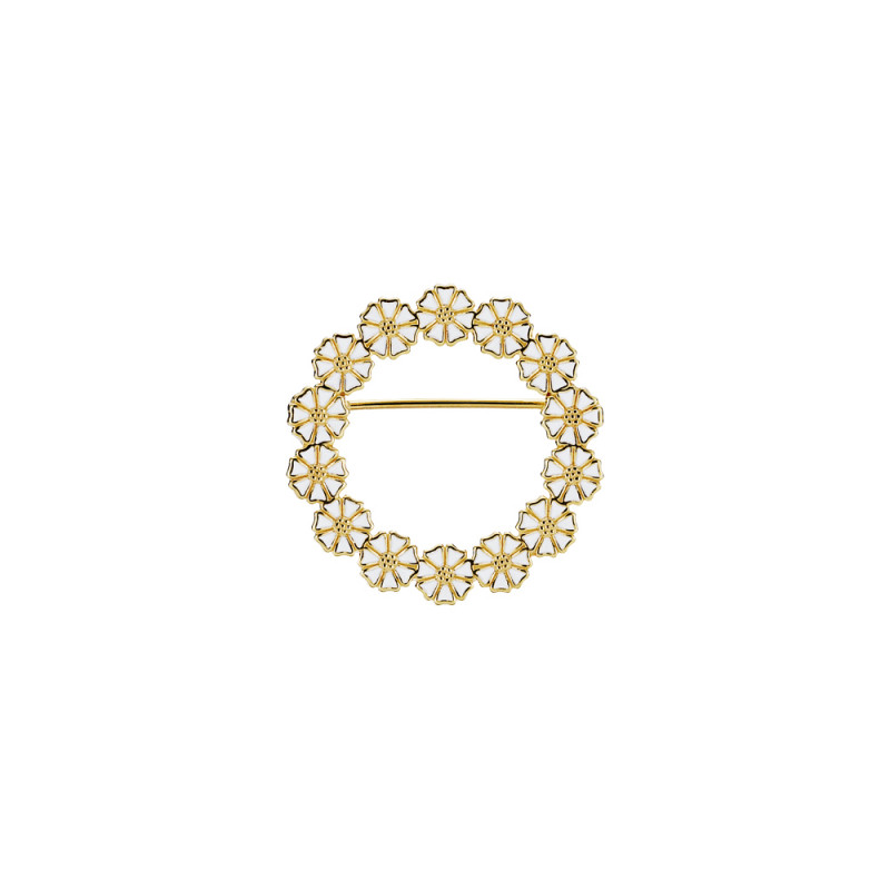 Marguerit broche i forgyldt sølv 14x5mm - 904050-M Marguerit broche i forgyldt sølv 14x5mm - 904050-M