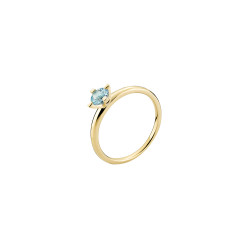 Guld ring med blå topaz 5mm