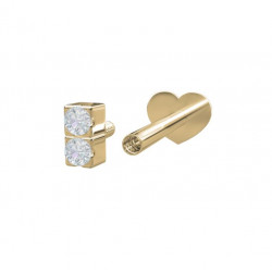 Guld Labret-piercing/ørering med 2 diamanter 0,008ct - 14kt. - 314 004BR5 2