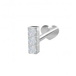 Sølv Labret-piercing/ørering med 3 zirkonia - 314 003CZ9 1