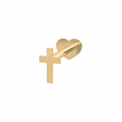Guld Labret-piercing/ørering Kors 14 kt. - 314 009 5
