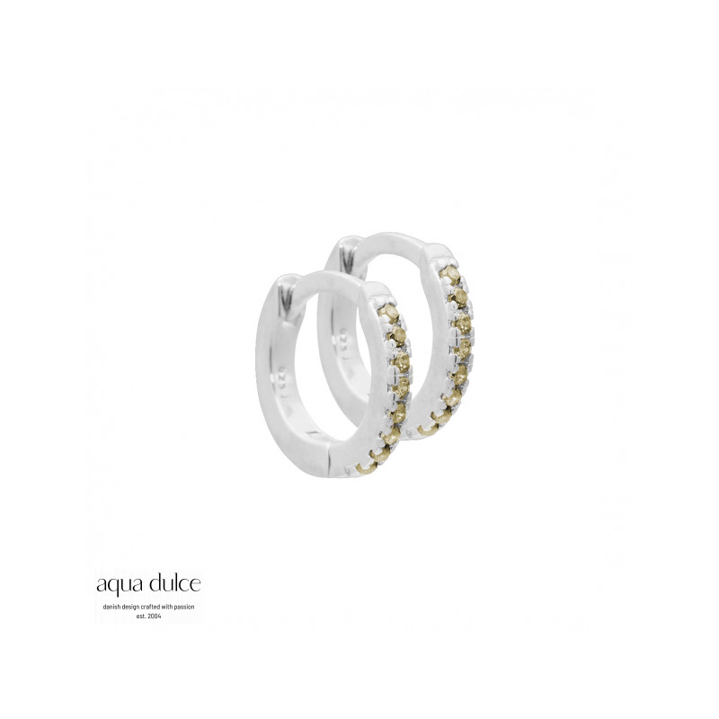 Creoler med olivengrønne zirkonia 10mm - Ronja - 4032 Creoler med olivengrønne zirkonia 10mm - Ronja - 4032