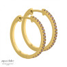 Creoler med lilla zirkonia 20mm - Rie - 4312