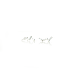 Øreringe i sølv med diamant - 1