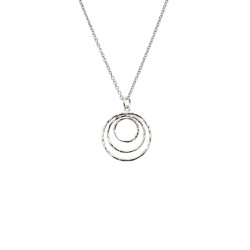 Vedhæng sølv med snoet cirkler inkl. kæde