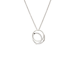 Vedhæng i sølv med cirkler og zirkonia inkl. kæde