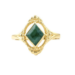 Ring i forgyldt sølv med grøn smaragd - Aline - 1
