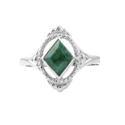 Ring i sølv med grøn smaragd - Aline - 1