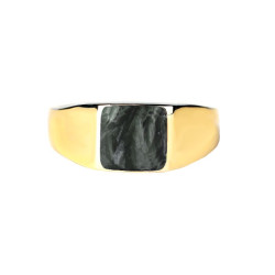 Ring i forgyldt sølv med grøn serafinite - Amira - 1
