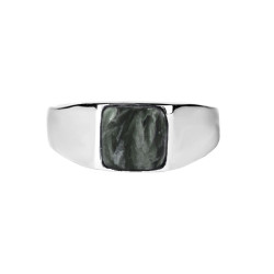 Ring i sølv med grøn serafinite - Amira - 1