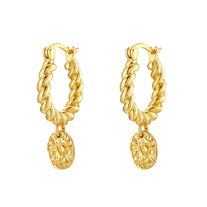 Hoops i forgyldt sølv med vedhæng - Alvana - 1