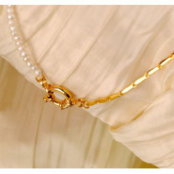 Halskæde i forgyldt sølv med ferskvandsperler - Viola - 2