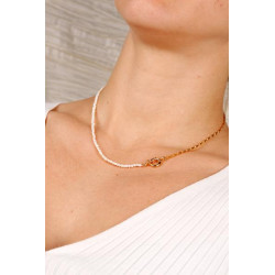 Halskæde i forgyldt sølv med ferskvandsperler - Viola - 3