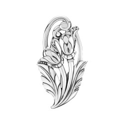 Sølv broche med blomster - 9041172