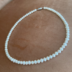 Perlekæde - ferskvandsperler med smykkelås - 5-6 mm - 3