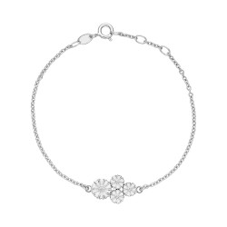 Marguerit armbånd i sølv med 4 blomster - 9015046-H