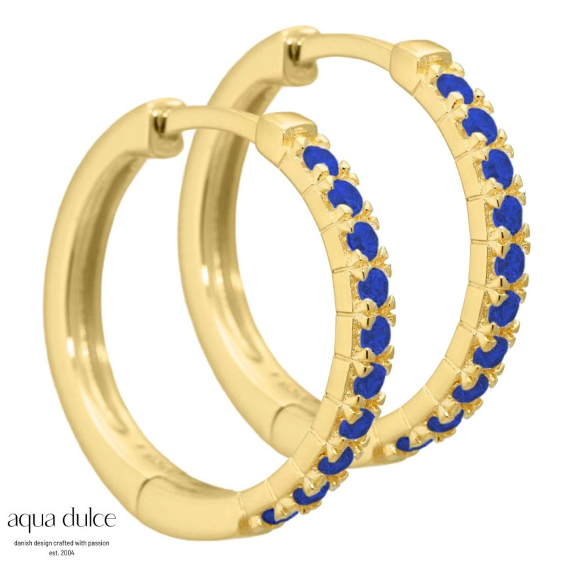 Creoler med blå zirconia 20mm - Blue Darling - 4442