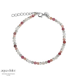 Armbånd med små hvid og rosa perler -  Sun - 4555