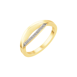 14 kt. guld ringe - oval øje med diamanter - 72257008