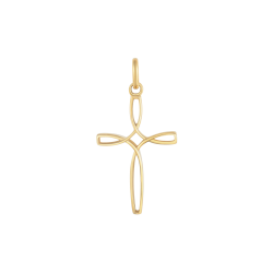 Guld Vedhæng - Kors med luft i vingerne inkl. kæde i forgyldt sølv - 64237954